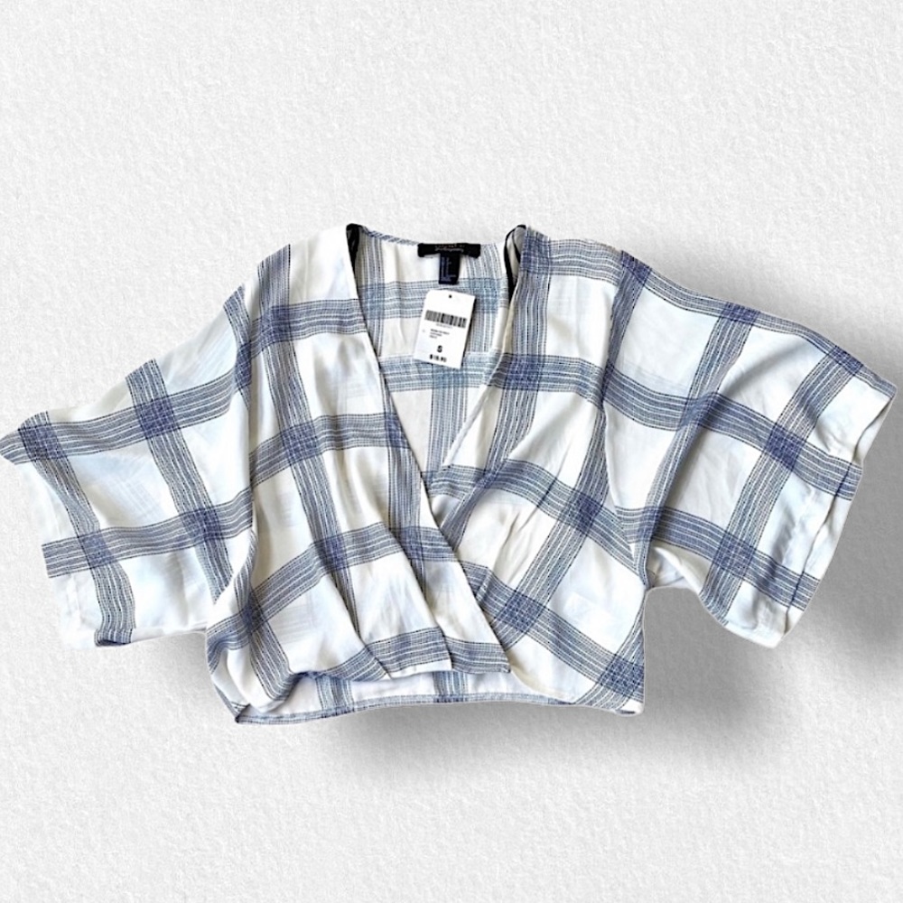 Forever 21 Blue and White Plaid Top